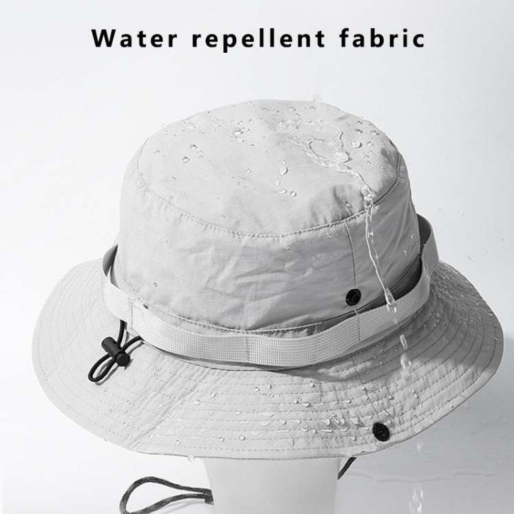 Fashionable women's wide brim UV sun hat, essential for beach and outdoor protection.