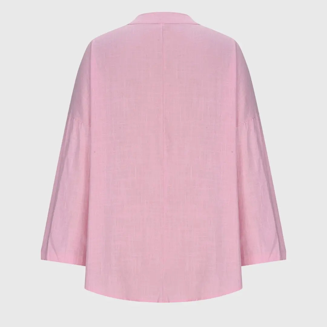 Comfortable women's V-neck tunic blouse, effortless long sleeve and relaxed fit for chic casual wear.