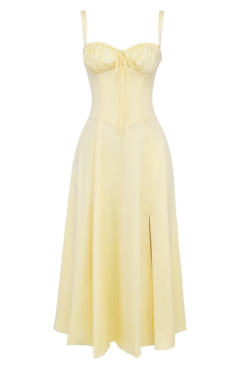 Elegant women's floral midi dress, perfect for spring parties, with a vibrant print.
