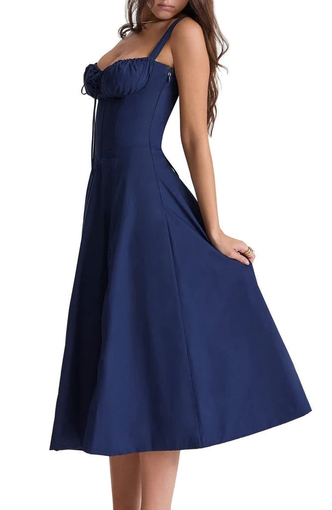 Women's spring floral midi dress, featuring a beautiful print for casual or party.