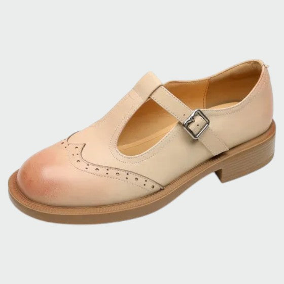 Stylish brown Mary Jane flats for women, a comfortable and elegant choice for vintage-inspired everyday fashion.