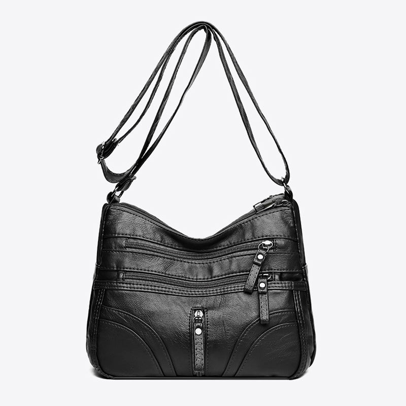 Soft women's vintage shoulder bag. Relaxed everyday style, a versatile fashion accessory.