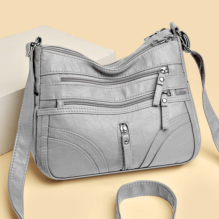 Modern women's everyday shoulder bag with vintage flair. Relaxed and stylish for any occasion.