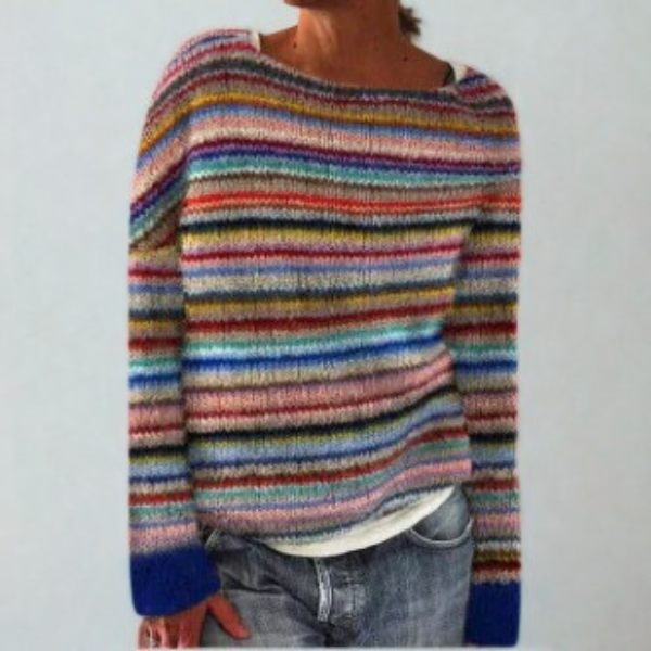 Stylish women's vintage comfortable jumper, elegant knitwear perfect for autumn and everyday wear.