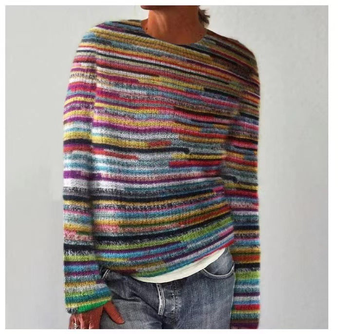 Cozy women's oversized winter sweater, a warm knit pullover perfect for casual fall fashion & everyday wear.