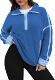 Soft feel women's quarter-zip long sleeve pullover, a comfortable and warm casual top.