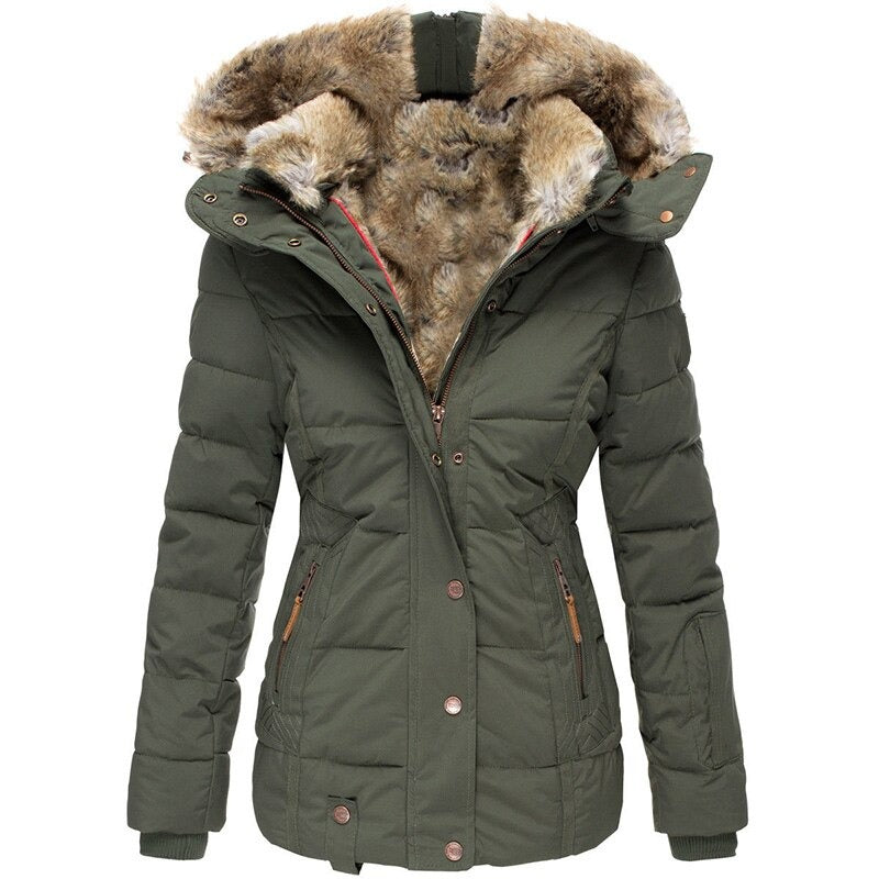 Women's insulated waterproof winter coat, a warm longline jacket for cold weather & winter fashion.