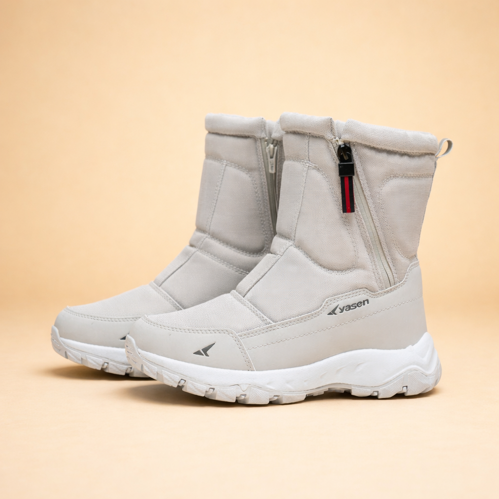 Fashionable women's snow boots offering excellent grip and warmth.