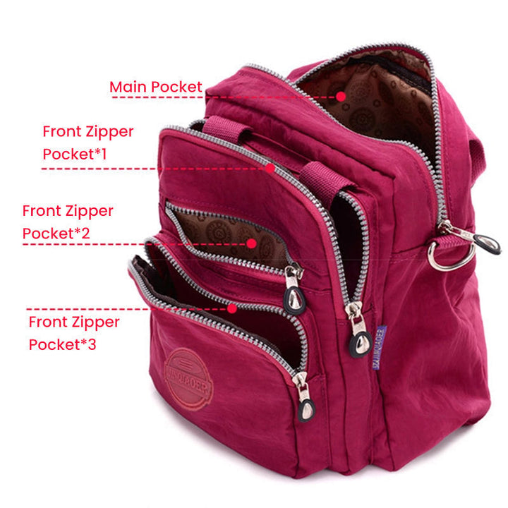 Casual women's daily essential crossbody bag, water-resistant & practical for everyday activities.