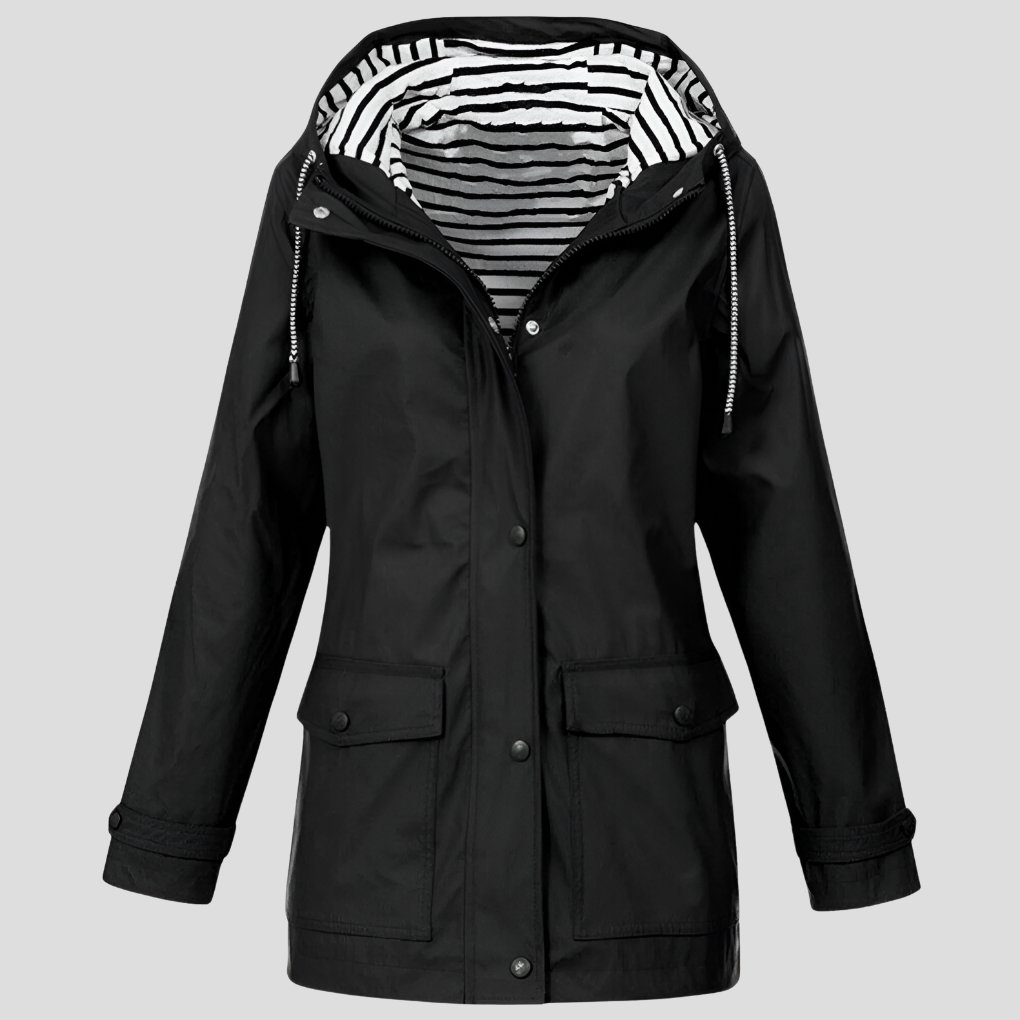 Lightweight windbreaker jacket for women, ideal for travel and protection from rain.