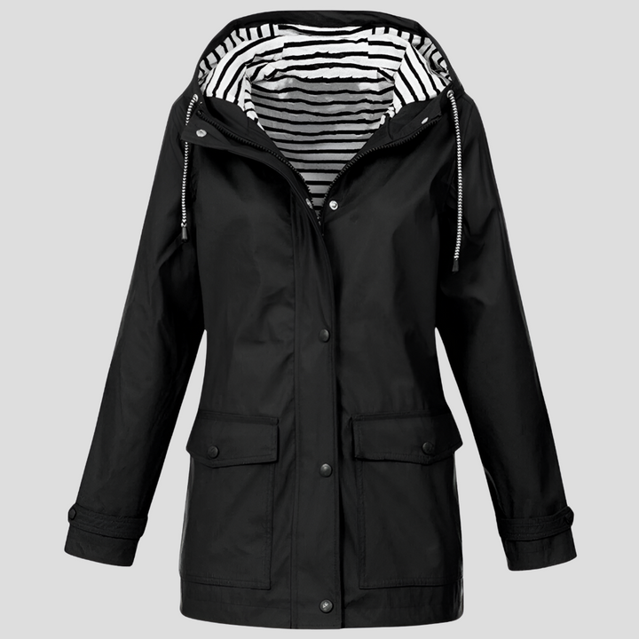 Lightweight windbreaker jacket for women, ideal for travel and protection from rain.