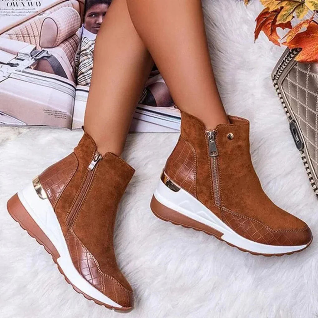 Women's waterproof ankle boots for all-day comfort. Ideal rain & winter footwear, easy wear casual style.