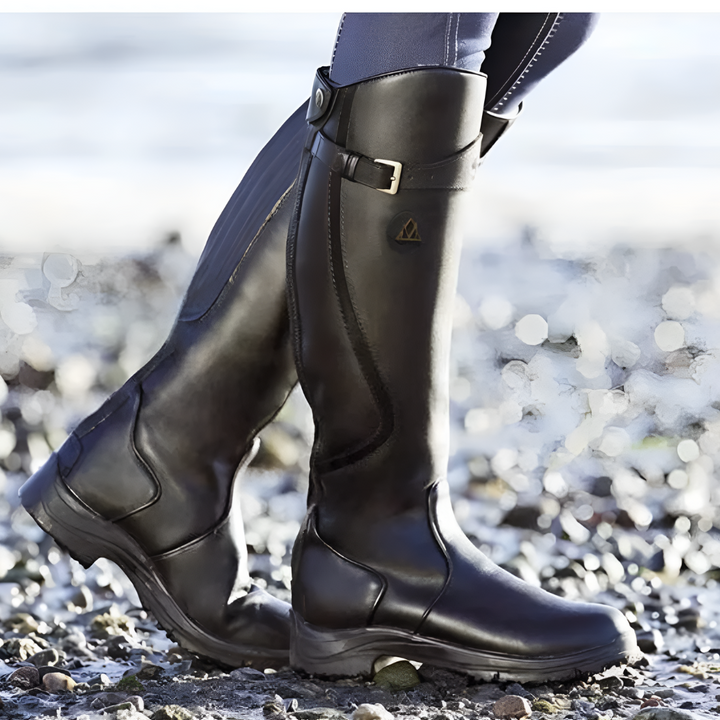 Chic women's waterproof ankle boots. Essential fall/winter fashion with side zipper & low comfortable heel.