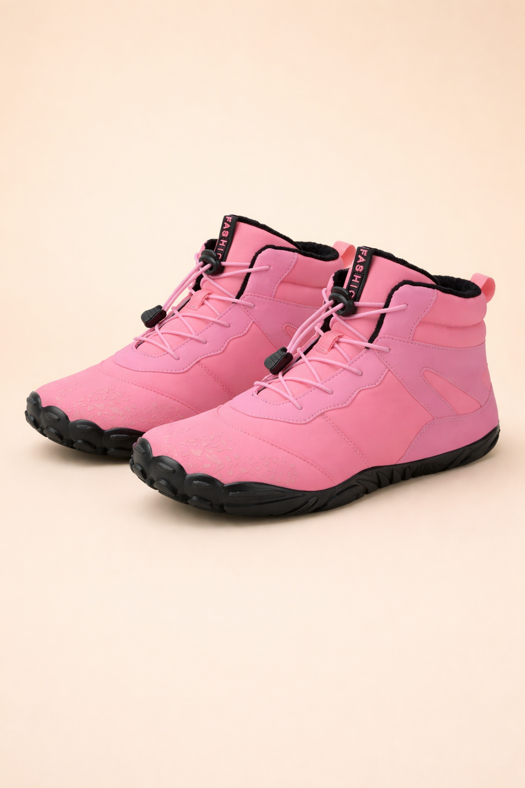 Comfortable waterproof barefoot women's winter boots, minimalist footwear for snowy days.