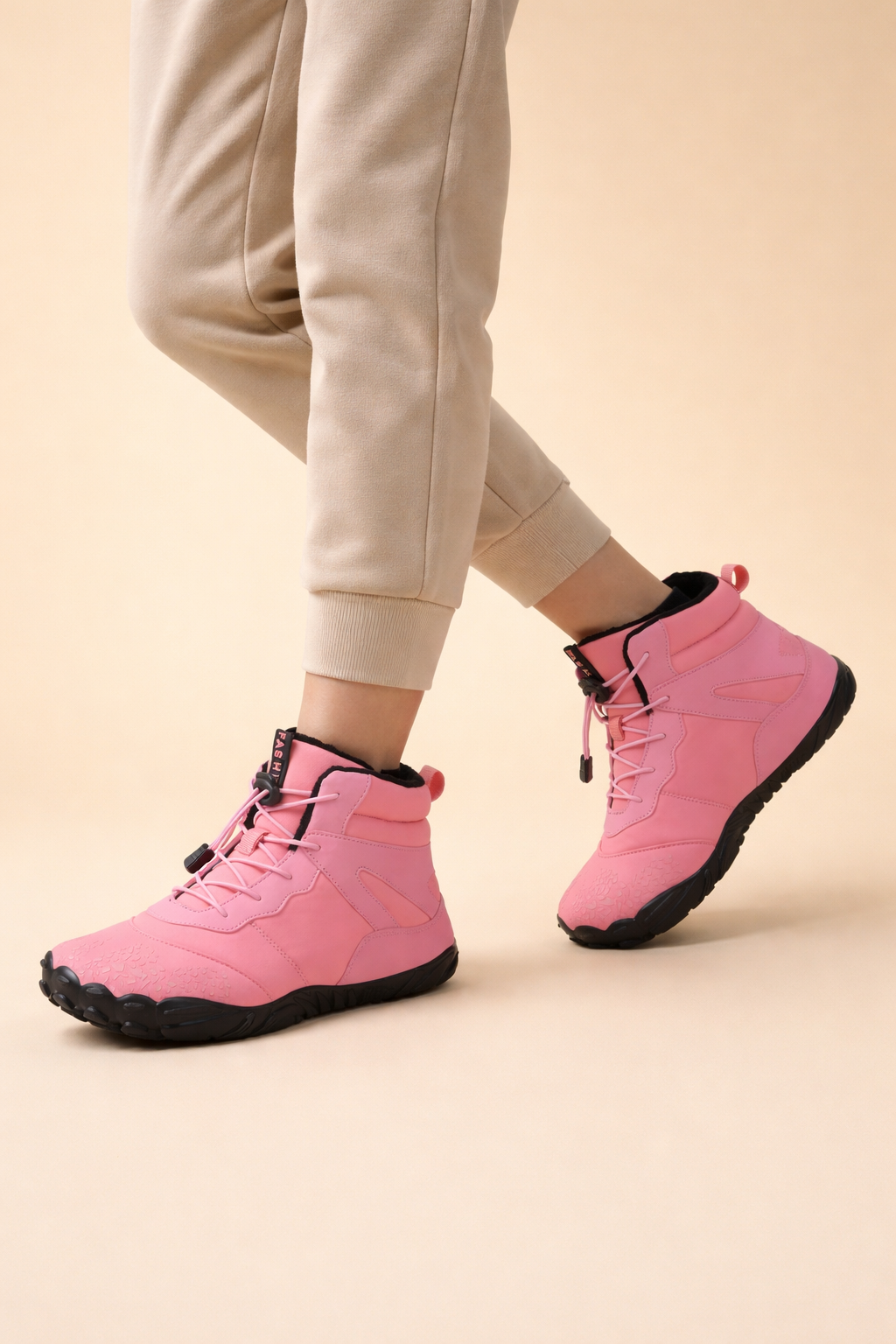 Women's waterproof barefoot winter boots in various colors, comfortable and minimalist footwear.