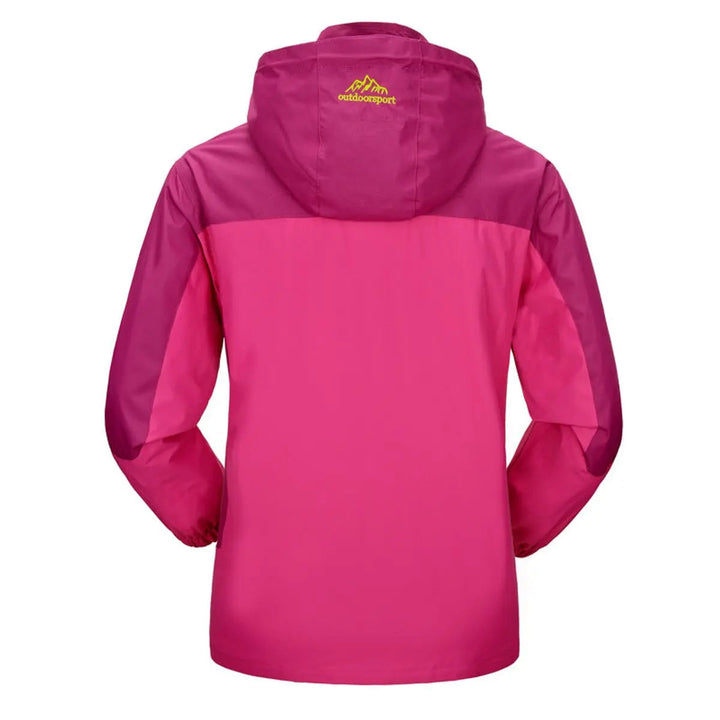 Women's waterproof hooded quilted outdoor jacket for hiking & casual year-round activewear.
