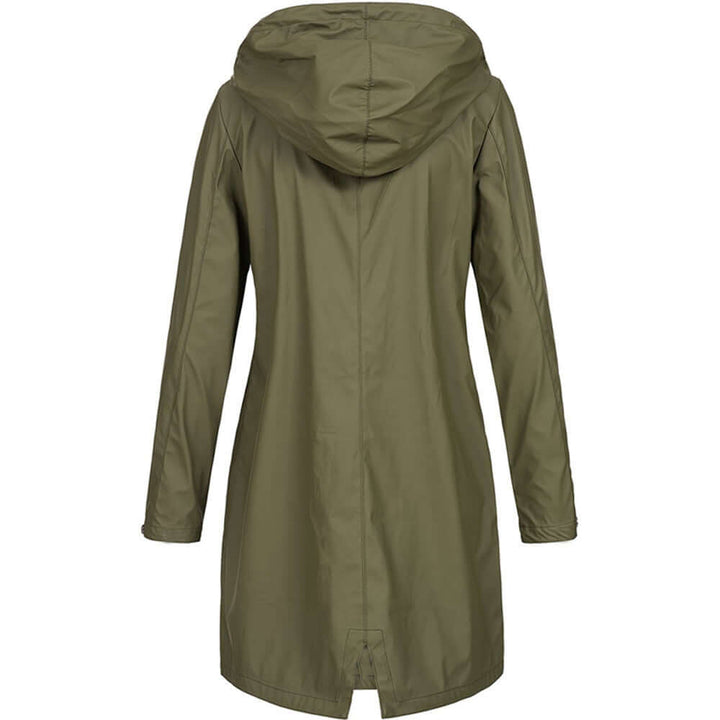 Versatile women's raincoat with hood, lightweight design for effective rain protection in any season.