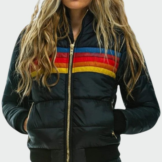 Warm & comfortable women's waterproof puffer jacket, essential insulated winter coat for women.