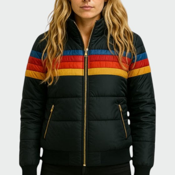 Women's waterproof winter puffer jacket, insulated for maximum warmth and cold weather protection.