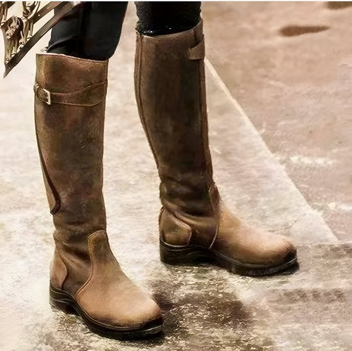 Women's equestrian riding boots, waterproof and knee-high, perfect for country wear.
