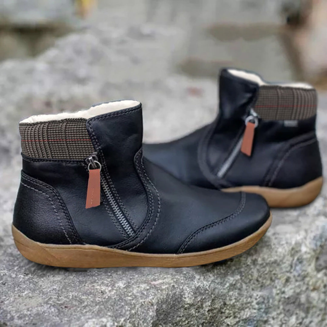 Stylish women's waterproof orthopedic ankle boots, providing ultimate comfort & support for daily wear.