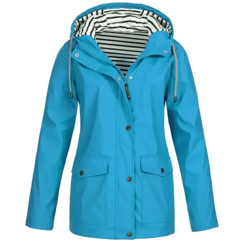 High-performance women's waterproof & windproof outdoor jacket. Premium lightweight activewear for all seasons.