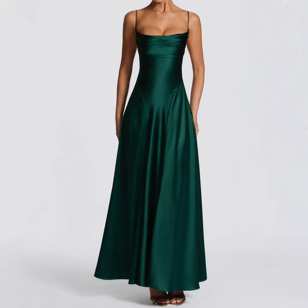 Elegant strapless sweetheart neckline maxi dress for women, ideal formal wedding guest gown or special occasion party dress.