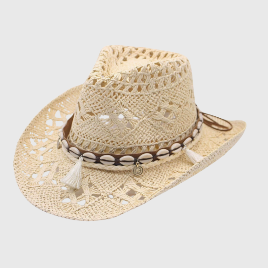 Breathable wide-brim summer hat for women, offering excellent sun protection & western style.