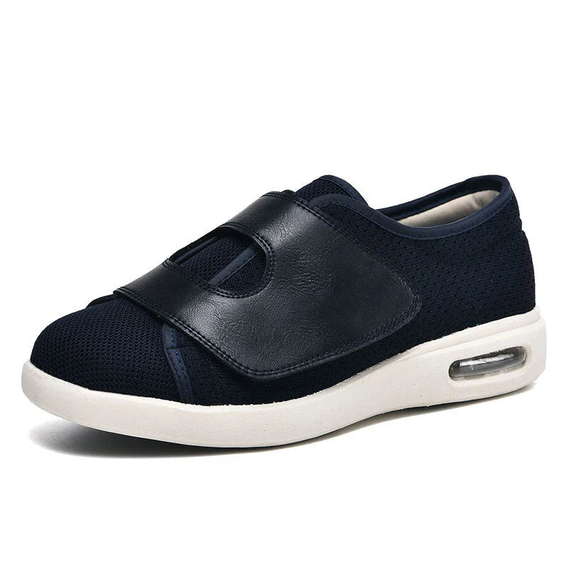 Everyday comfort: Women's wide fit walking sneakers with adjustable Velcro strap for a secure, comfortable fit.