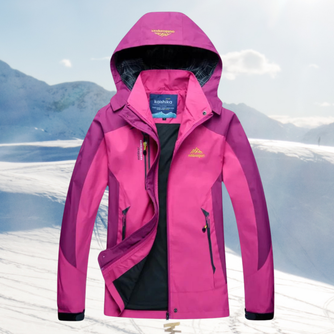 Lightweight women's windbreaker jacket with breathable fabric and water-resistant finish.