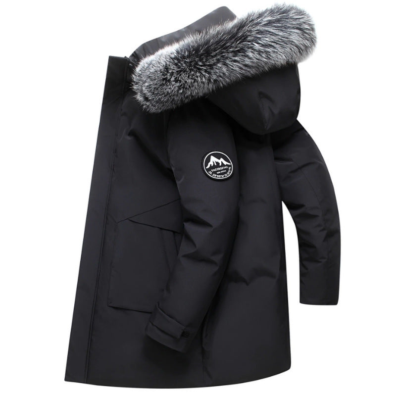 Stylish women's winter coat, warm and cozy, featuring a removable hood with luxurious faux fur lining.