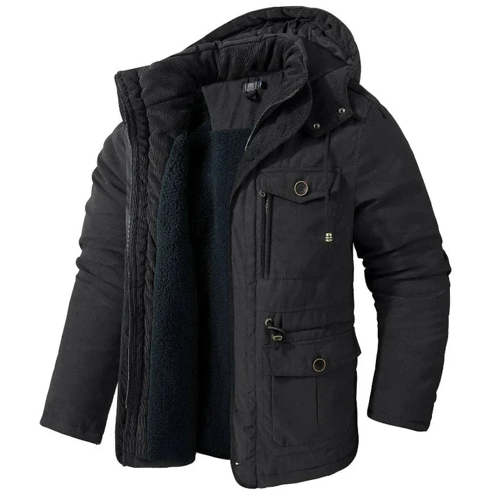 Women's breathable winter utility field jacket with detachable hood, designed for warmth and comfort.
