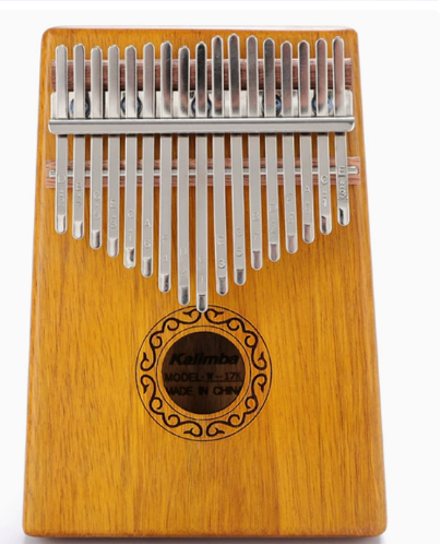 Wooden 17-key kalimba thumb piano, perfect for beginners & musical relaxation. Portable instrument.