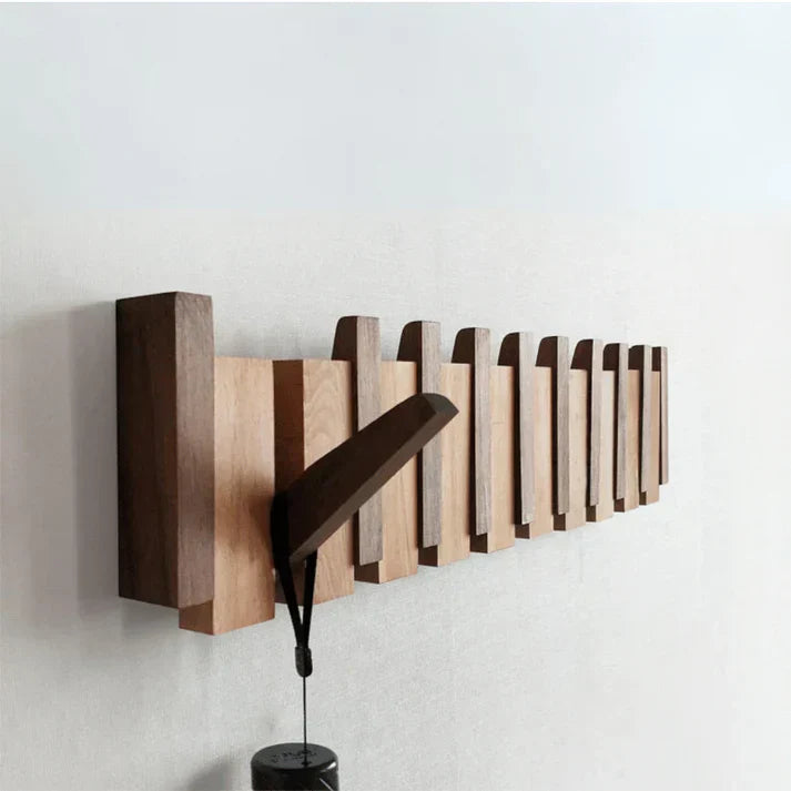 Wooden piano coat rack for stylish entryway organization