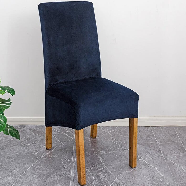 XL durable velvet stretch slipcover, elegant furniture protector for dining chairs.