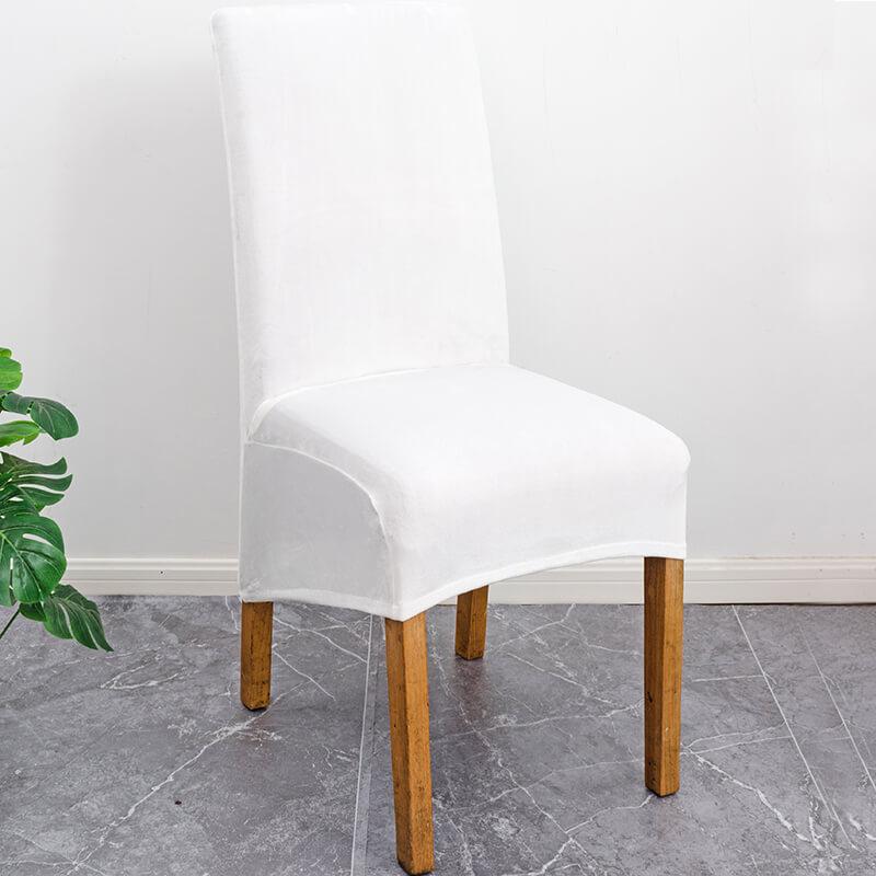 Premium XL velvet stretch slipcover, transforming dining chairs with elegant protection.