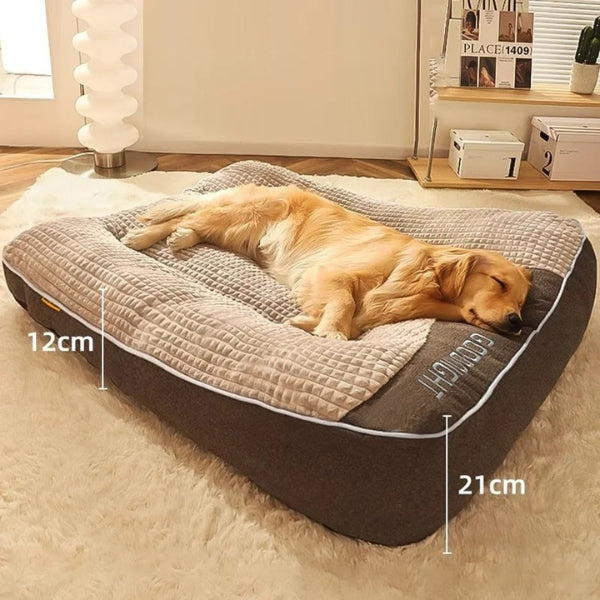 Large anti-slip orthopedic dog bed, XXL size with removable washable cover for ultimate pet comfort.