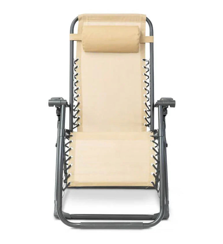 Modern zero gravity outdoor chair, combining style with supreme relaxation.
