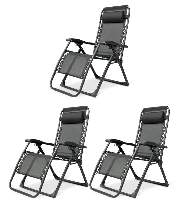 Indoor/outdoor zero gravity recliner, offering full body support and relaxation.