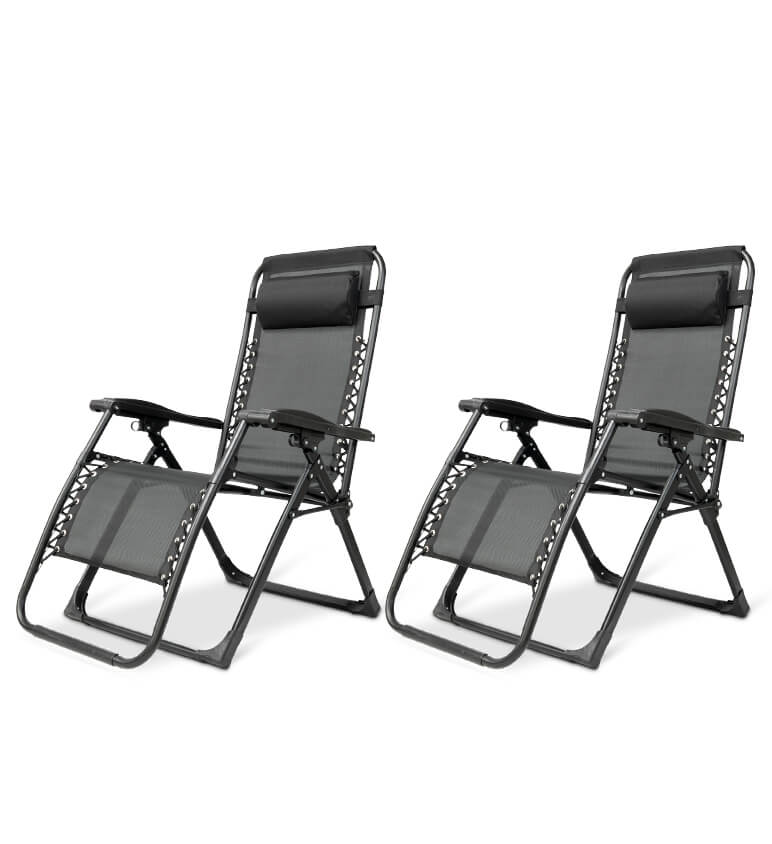 Lightweight zero gravity chair with robust frame, perfect for camping or garden use.