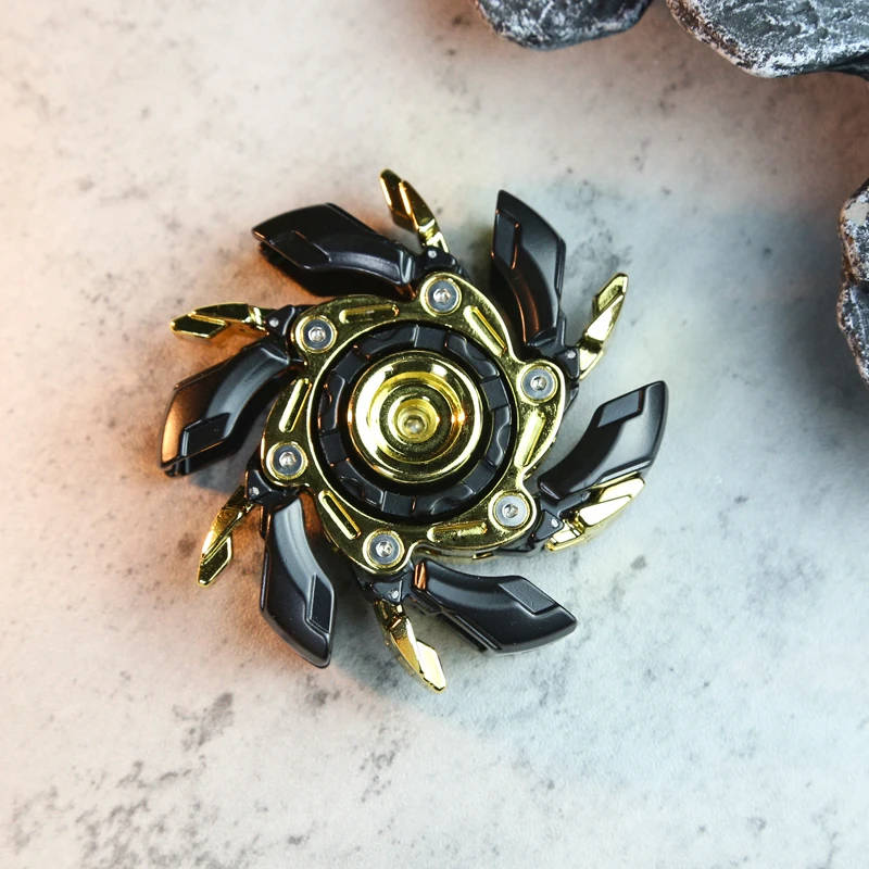 Calming zinc alloy fidget spinner, an ideal pocket toy for focus and anxiety relief.