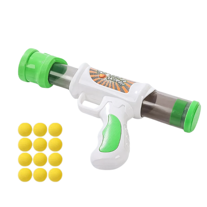 Orange and green ZoomShot interactive ball launcher, perfect for energetic pets and engaging playtime.